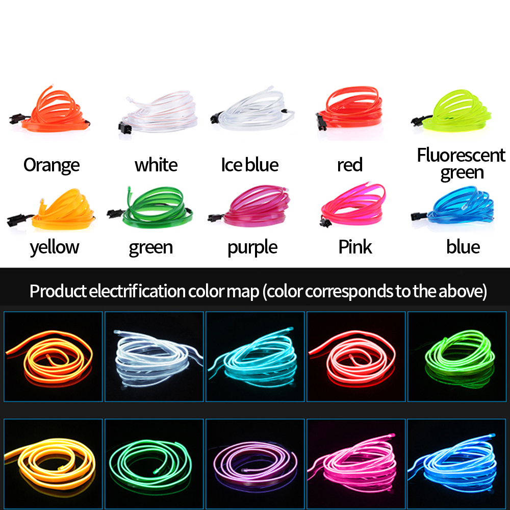 Striscia luminosa per atmosfera in fibra ottica al neon per illuminazione ambientale a portato da 5 metri per interni auto Decorazione USB kit luce flessibile fai-da-te