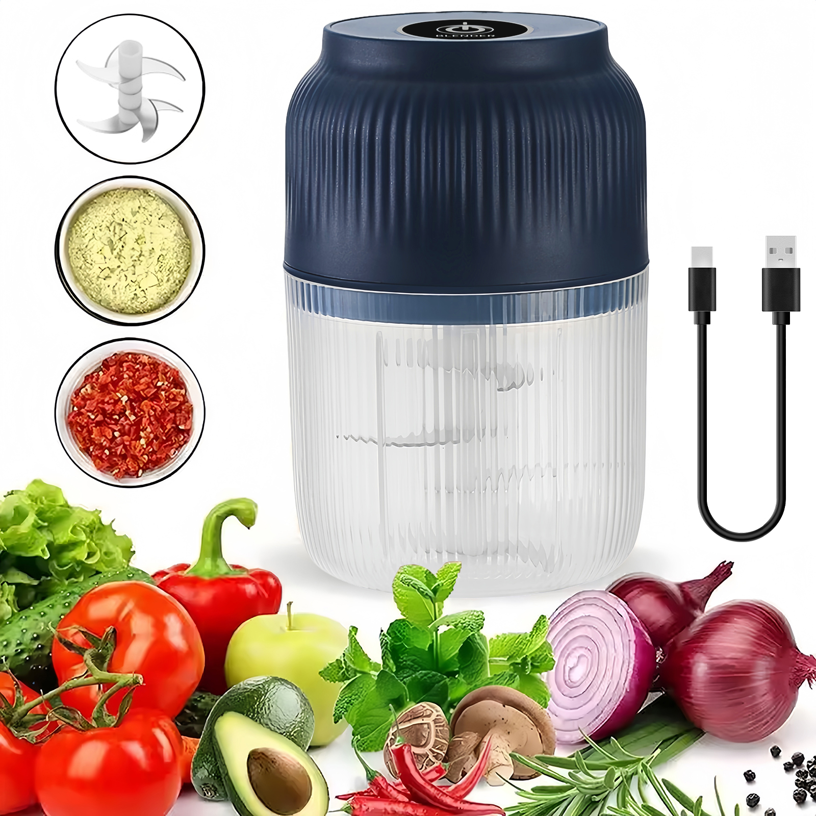 320ml elektriska mini vitlökshackare usb chilipepparkvarn köksverktyg för att krossa vitlök ingefära grönsaker barnmat