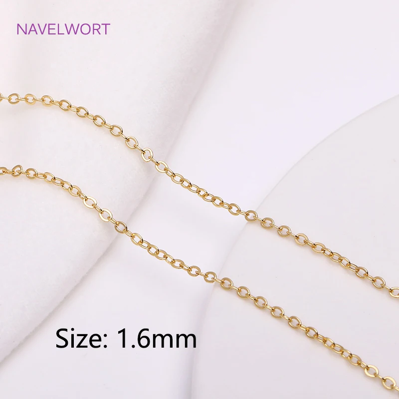 Multi tipos de cadenas finas chapadas en oro Real, cadena a granel para fabricación de joyería, manualidades DIY, para hacer joyería al por mayor: S / Rojo