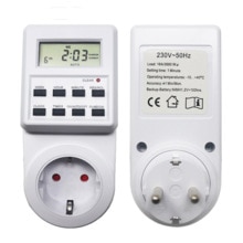 230V 50HZ Electronic Digital Timer Switch Socket 24 Hour Cyclic Kitchen Timer Outlet Programmable Timing Socket EU Plug