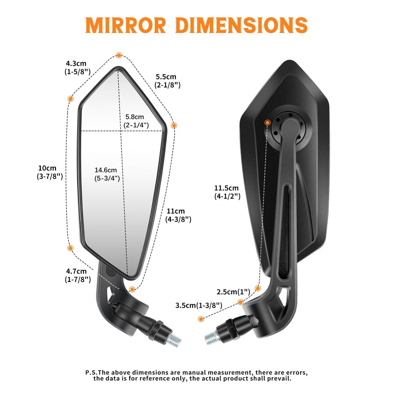 Espejos retrovisores ajustables para manillar de motocicleta, espejos finales de barra para Cafe Racer, Scooter, Motocross, accesorios de ciclismo de 8/10mm