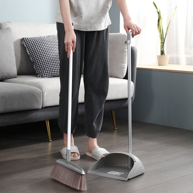 Juego de recogedor de escoba de lujo, cinco filas de lana, conjunto de escobas para limpieza comercial del hogar, varilla de aluminio de lana suave, recogedor de polvo