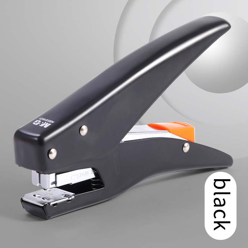 M&amp;G 25 Sheets Effortless Heavy Duty Stapler Power Saving Metal Paper Stapling Machine for School Office Supplies Stationery: Black 1PC