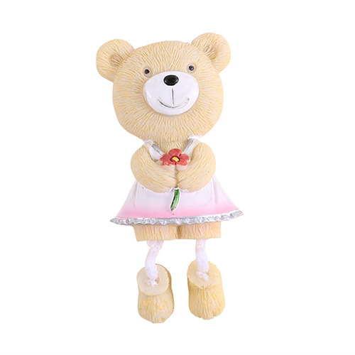 3D de dibujos animados imanes de animales para el refrigerador lindo pasos Flexible oso imanes de nevera de notas de mensajes adhesivas pegatinas de pared: Flowers Bear Pink