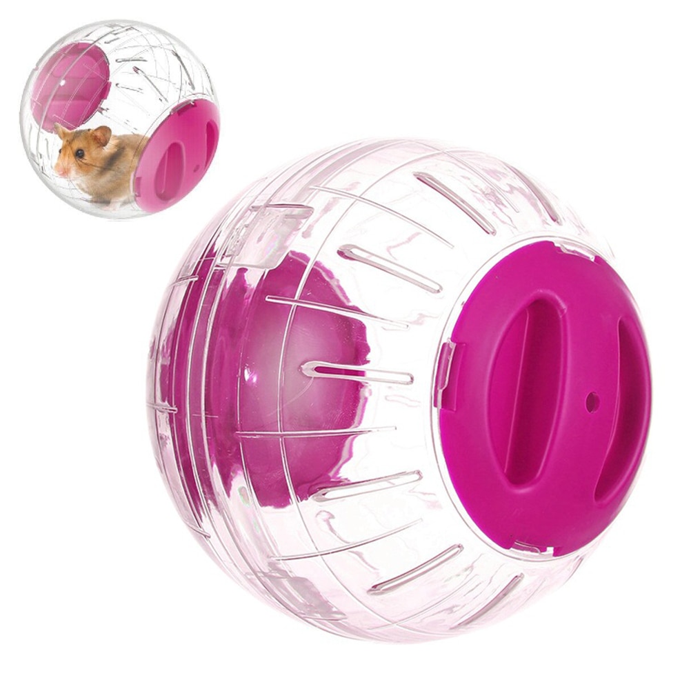 Plastic Pet Round Ball Animal Hamster Mice Toy Transparent Hamster Ball Dog Special Toy Ball Small Animals Cage Accessories: Pink