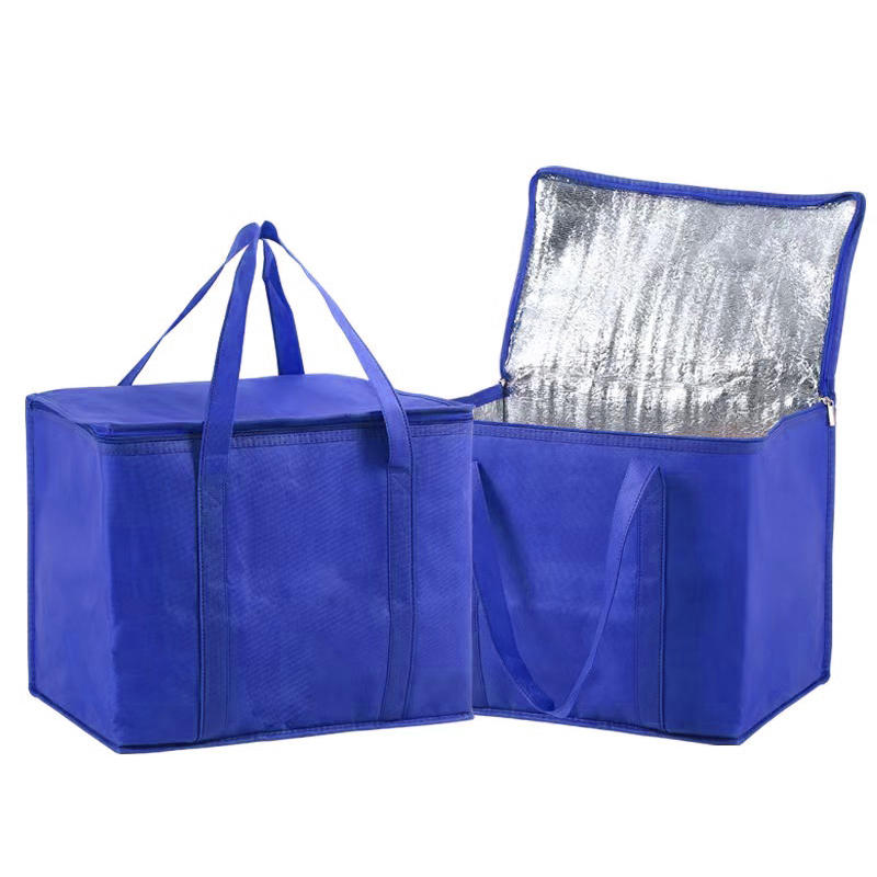 Large Capacity Insulated Grocery Bags Foldable Reusable Soft Cooler Bag Lightweight Cold Takeout Food Bag