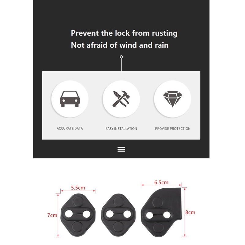 3Pcs Voor Suzuki Jimny Auto Deurslot Beschermende Decoratie Cover Trim Sticker Accessoires