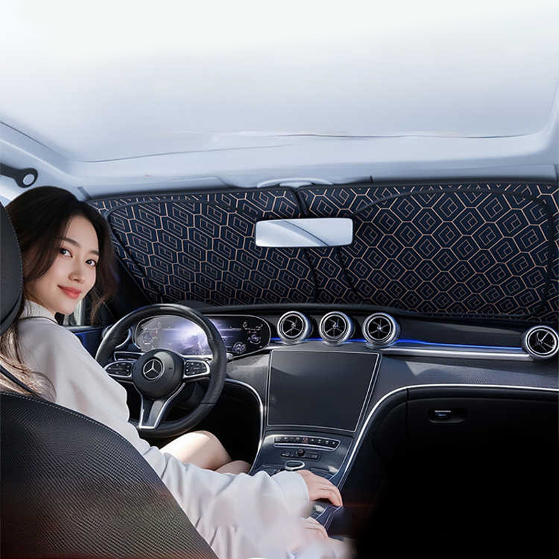 Pára-brisa atualizado sombra de sol para carro engrossar isolamento térmico resfriamento pára-sol uv-reflexo proteção solar capa cobertura completa
