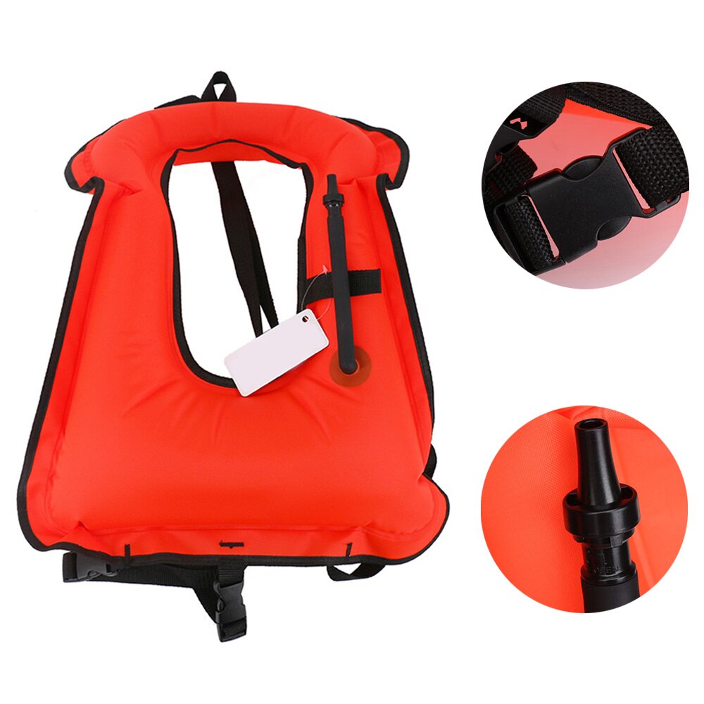 Life Jacket Adult Inflatable Snorkel Vest Portable Child Safety Jacket Floating Swimming Surfing Water Sports Life Saving Jacket: Red M