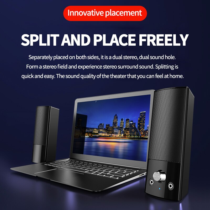 Computer Speaker Usb Bedrade Krachtige Soundbar Stereo Subwoofer Bass Speaker Surround Sound Box Voor Pc Laptop Telefoon Tablet MP3 MP4