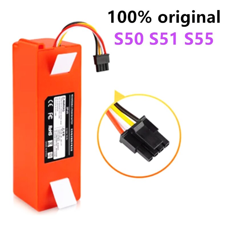 Batteri de remplacement 5200/6500 mah pour aspirateur robot xiaomi roborock, tilbehør, batteri li-ion
