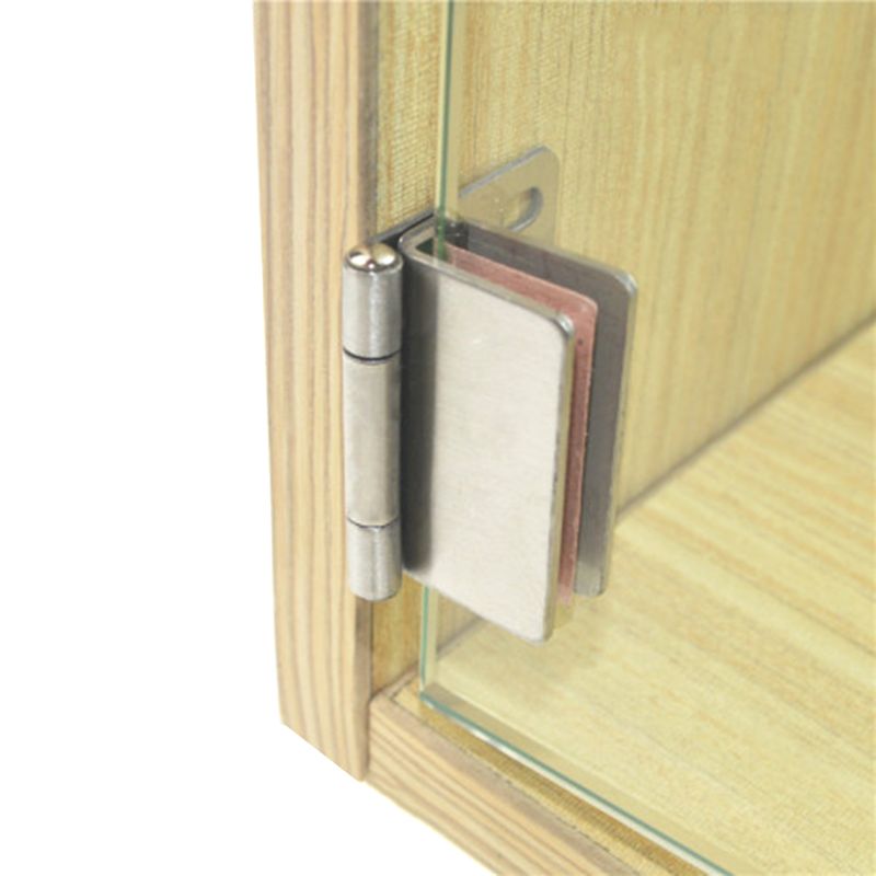 1Set Stainless Steel Single/Double Glass Door Hinge Free Opening Up and Down Shaft Hinges Cabinet Door Furniture Hardware