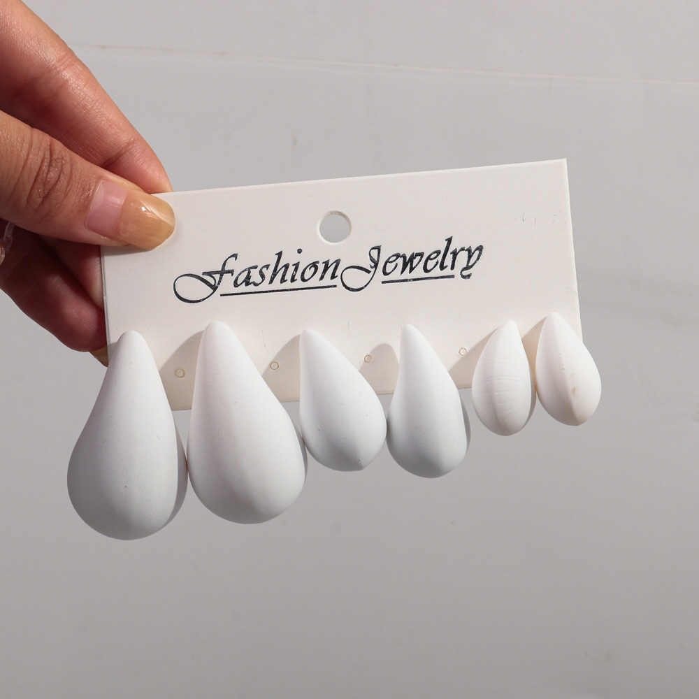 Korea 3 Paar Acryl Chunky Waterdrop Oorbellen Dupe Voor Vrouwen Kleurrijke Extra Grote Druppel Oorbel Hoepels Sieraden Lichtgewicht