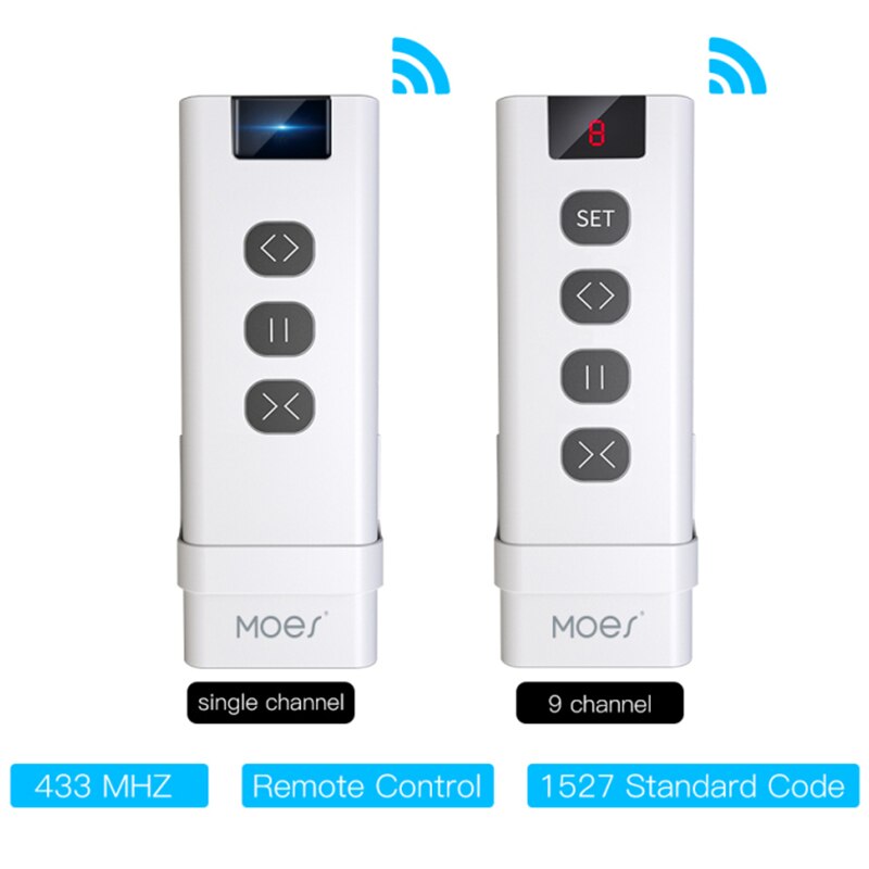 RF433 Remote Control WiFi 9 Channel Curtain Accessory Transmitter For Use With Smart On-off And Smart Curtain Switch