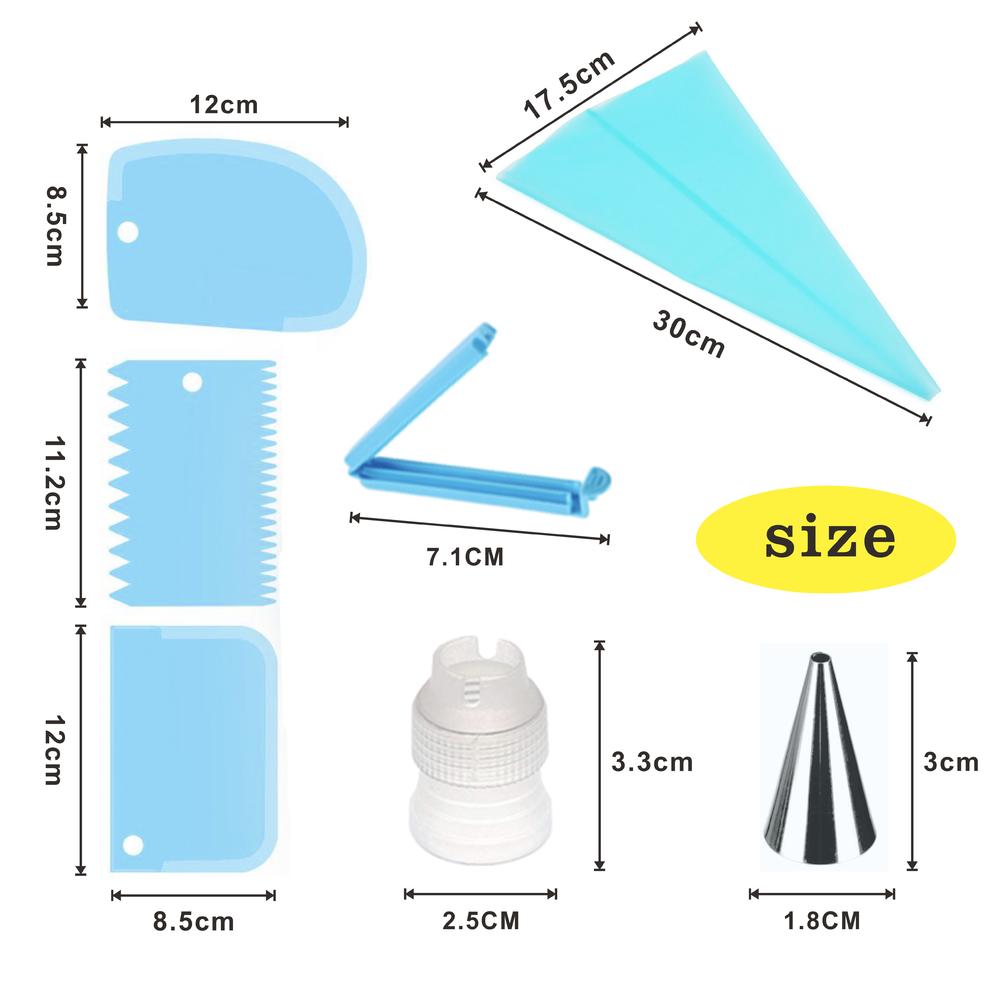 Bolsas para manga pastelera de silicona reutilizables, 3 estilos, boquilla de decoración de pasteles de acero inoxidable, accesorios