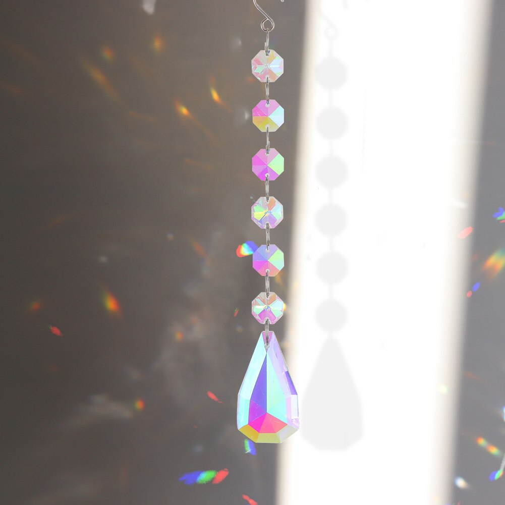Sun catcher Crystal Moon campanelli eolici prismi diamantati appeso luce Catcher arcobaleno fai tende da finestra pendente decorazioni per la casa: H