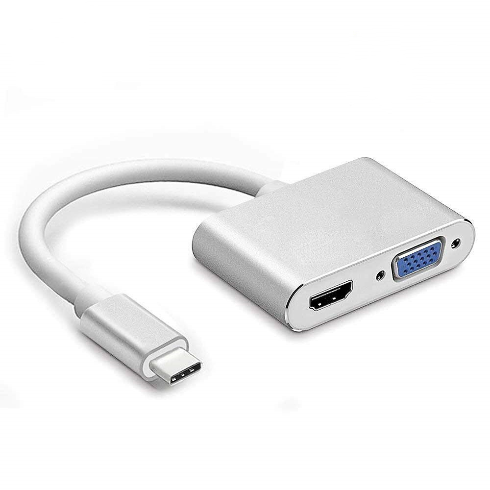 Usb-c thunderbolt -3 dockingstation type-c  to 4k hdmi-kompatibel 1080p vga-videoadapterkonverterkabel til macbook pc-skærm