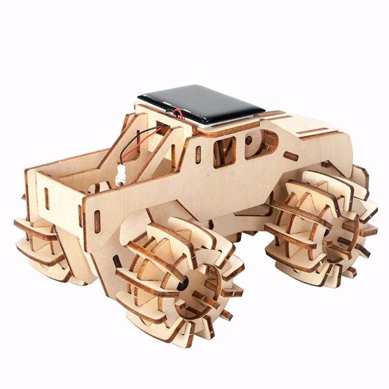 Wooden Solar Car Model Kits DIY Educational Science Toys Kits for Kids Age 8-12: Default Title