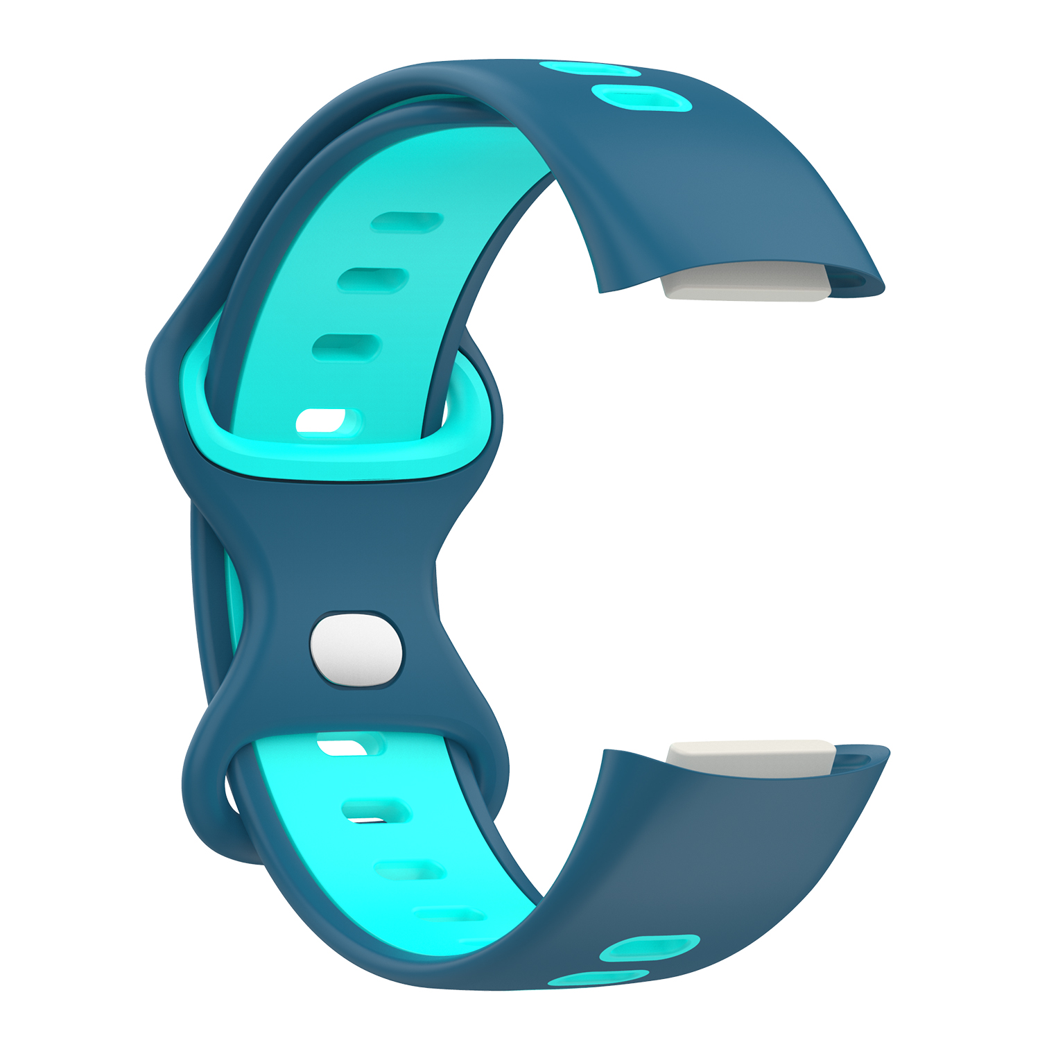 Pasek nylonowy do Fitbit Charge 5 elastyczna bransoletka z plecionki i dwukolorowy pasek silikonowy do Fitbit Charge 5 bransoletka pulsera: Blue-Light Green