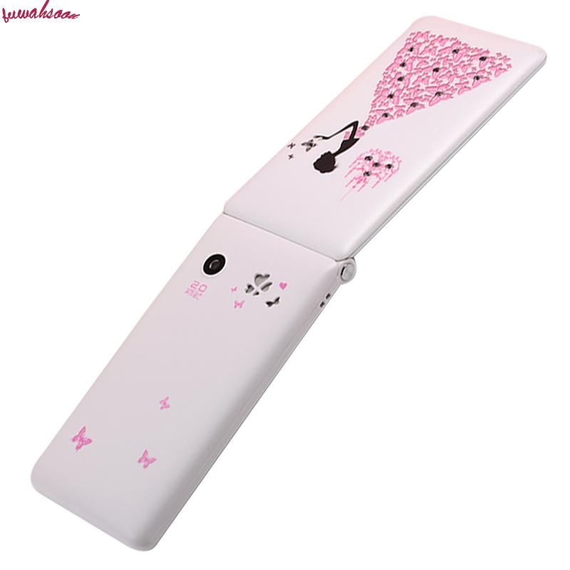 Unlocked Flip Telefoon D11 Dual Sim 1800Mah Card Vrouwen Meisjes Lady Leuke Led Zaklamp Mobiele Mobiele Telefoon Kuh Celular 2sim