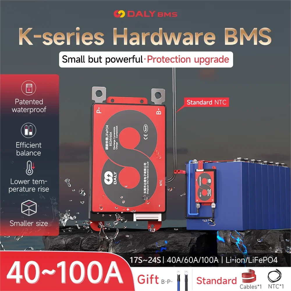 Daglige li-ion bms 17s 60v 20s 72v og 20s 60v 24s 72v lifepo 4 bms 40a 60a 100a inkludert balansefunksjon ntc-sensorer vanntett