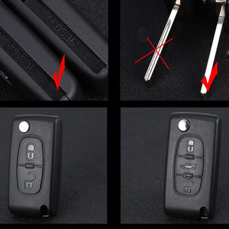 Auto 3 Tasten kippen Fernbedienung Schlüssel Hülse Schlüssel Fall CE0536 für PEUGEOT 207 206 307 308 407 408 508 für CITROEN C1 C2 C3 C4 C5 Picasso
