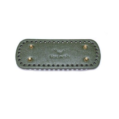 Długie owalne dno do torby z dzianiny PU skórzane akcesoria do toreb ręcznie dno 44 otwory DIY Crochet Pad torebka damska dolna torebka: deep green