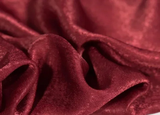 Tela de piel de melocotón de gasa crepé brillante, Material de vestido satinado de seda fluorescente: Morado oscuro