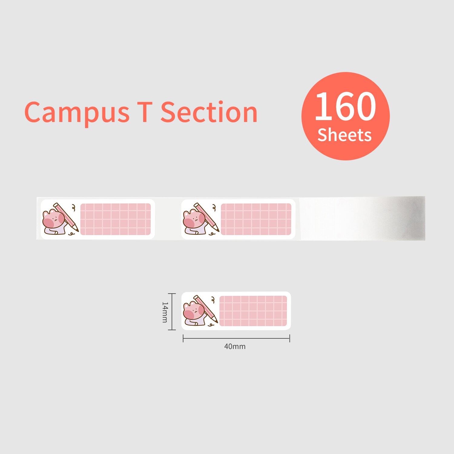 Colorful Label Paper Self-Adhesive Thermal Paper Roll 14*40mm 160sheets/roll Compatible with Phomemo D30 Thermal Printer: style 9