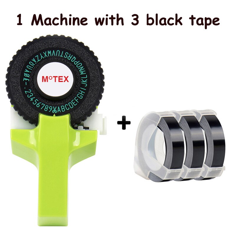 1 st himmelsblå motex  e101 bärbar etikettskrivare kompatibel för 9mm dymo 3d embossing tejp skrivare prägling etikettmaskin: Grön etikettskrivare