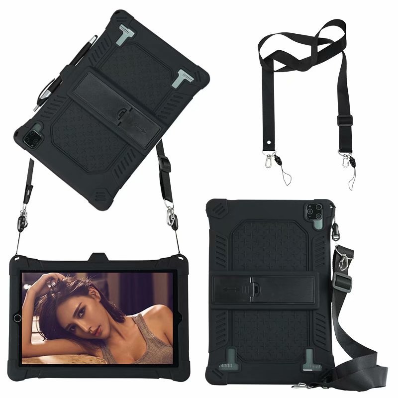 Funda de silicona blanda para tableta PC de 10,1 pulgadas, 25x16cm, 10,1 pulgadas, 3G/4G, Android, a prueba de golpes, bolígrafo y correa