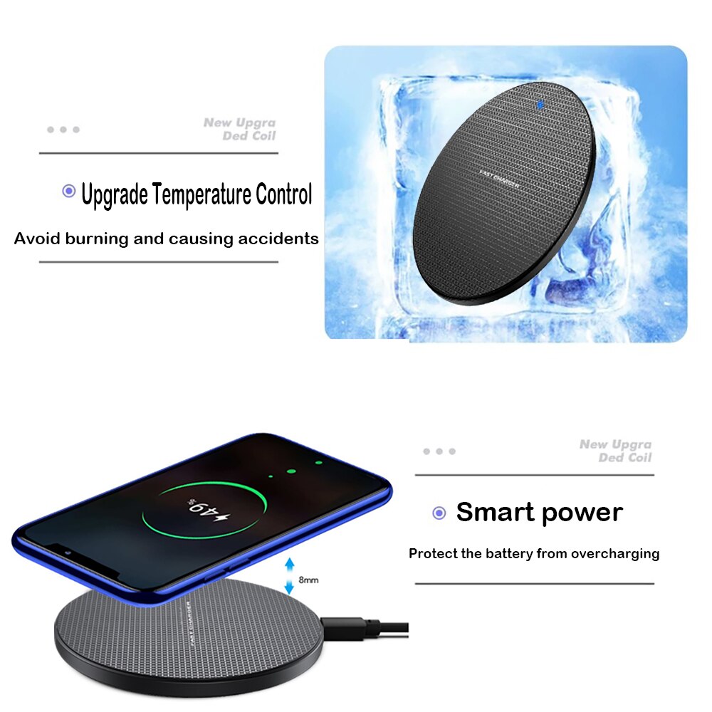 Draadloze oplader ontvanger  qi 10w voor iphone xs max  x 8 snellaadpad voor samsung note 9 s10 plus charger sans fil xedain