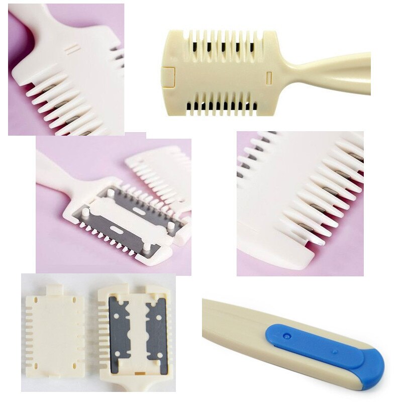 Skönhetstillbehör hem frisör hårklippning trimmer rakbladskam för gallring bang långt hår klippt accesorios de belleza