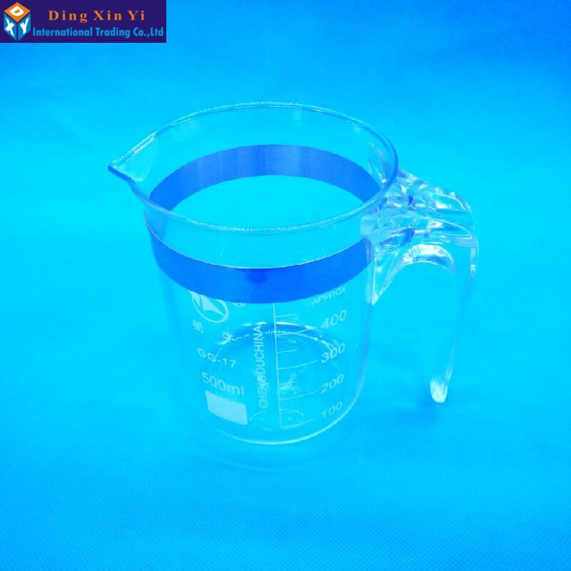 1 stück Glas becher Mit griff 500 ml becher Labor Liefert labor glas messbecher