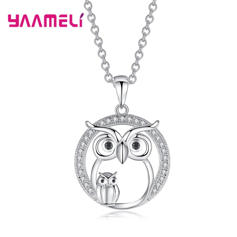 Charm halsband natt drottning uggla trend charm smycken 925 sterling silver bijoux trendigt för kvinnor