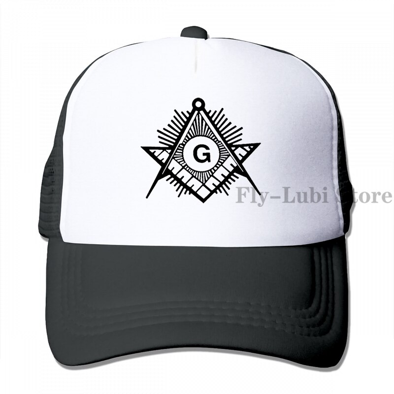 60 Masonic Compass Baseball cap men women Trucker Hats adjustable cap: 3-Black