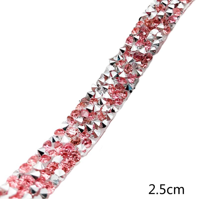 1 yard harpiks rhinestone bånd fix tape wrap glitter faux crystal trim strip jern på til bryllupsfest diy dekoration