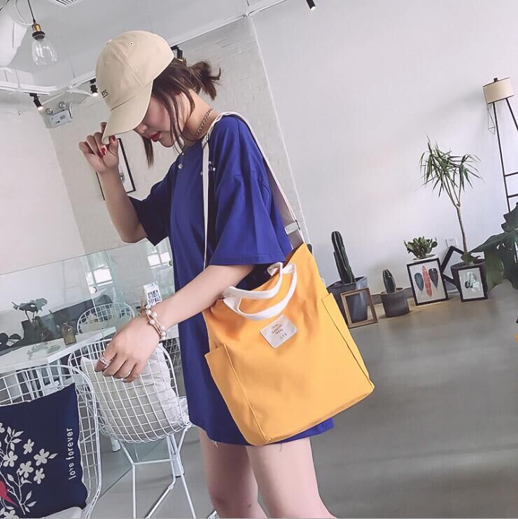 Canvas Womens Tote Bags Crossbody Messenger Bag Shoulder Work Travel Book Handbag Unisex Bucket
