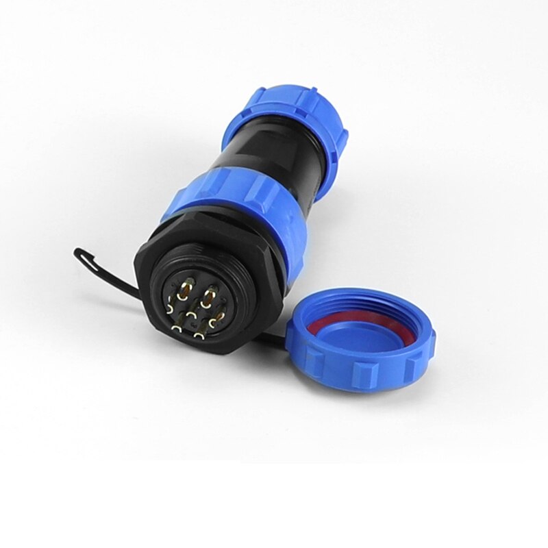 SP13 IP68 waterproof connector male plug & female socket 2/3/4/5/6/7/9 pin panel Mount wire cable connector aviation plug: 7 pin