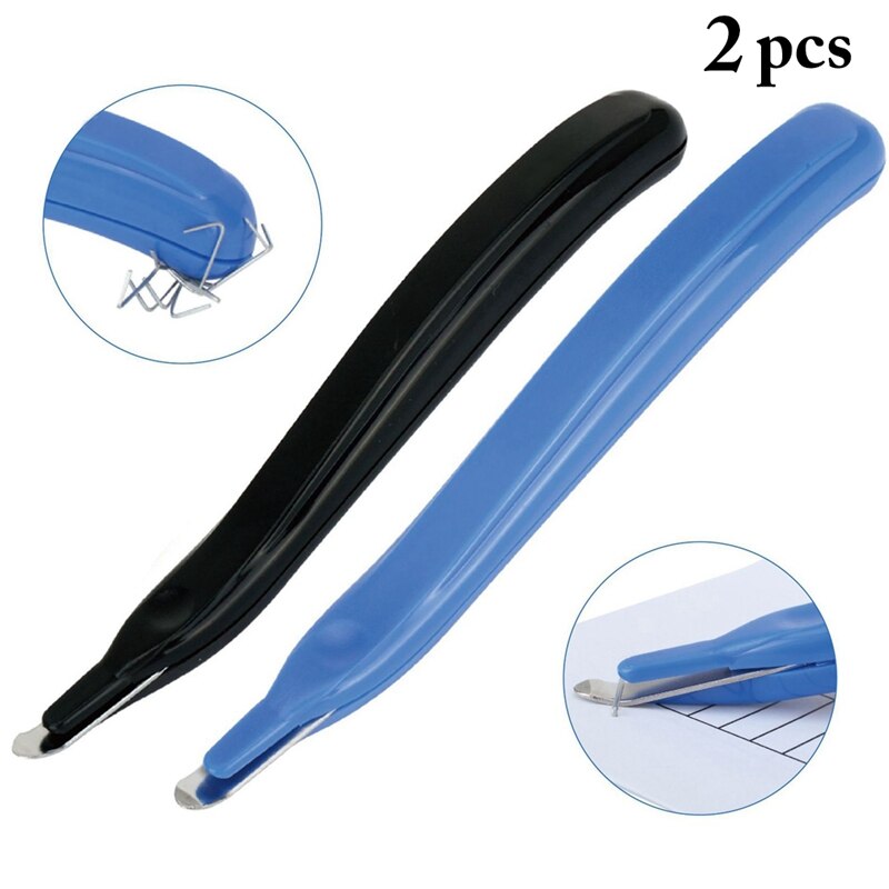 2pcs Portable Staple Remover Manual Removable Magnetic Head Less Effort Staple Removal Tool Home Office School Desk Accessories
