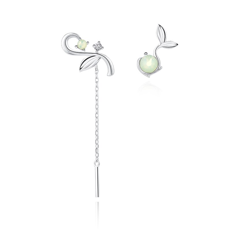 Thaya Original Silver Colour Earrings Opal Bud Stud Earrings Earring For Women Fine Jewelry For Women: Default Title
