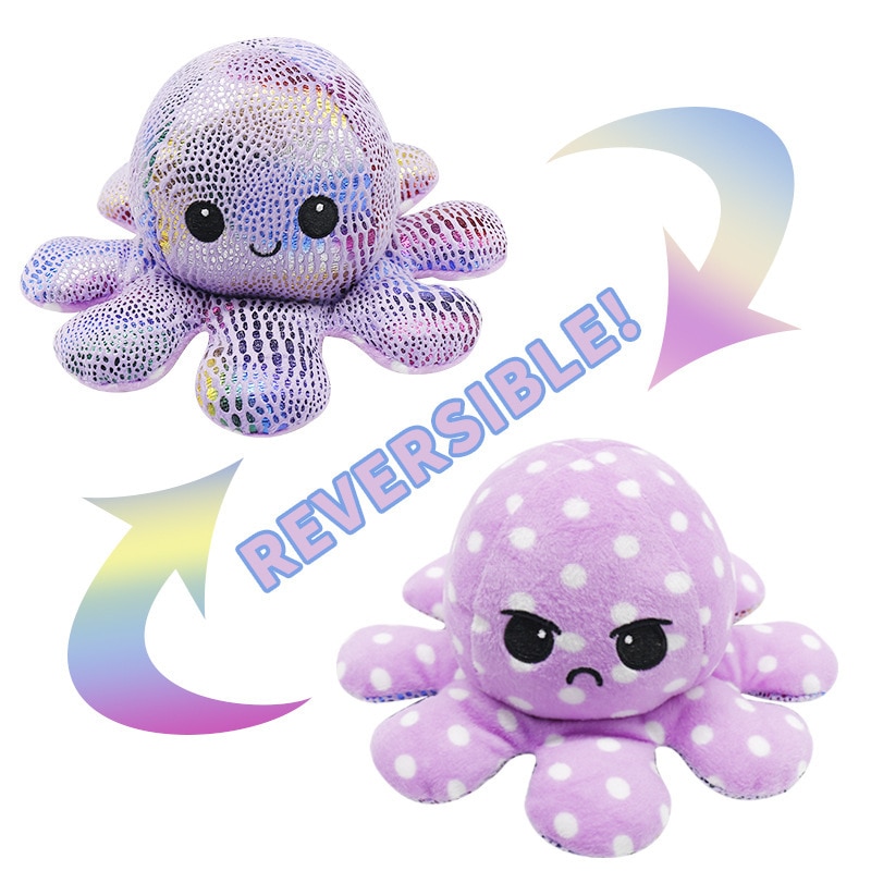 peluche octopus reversibl Flipped doll flip plush toy double sided doll reversible Octopus