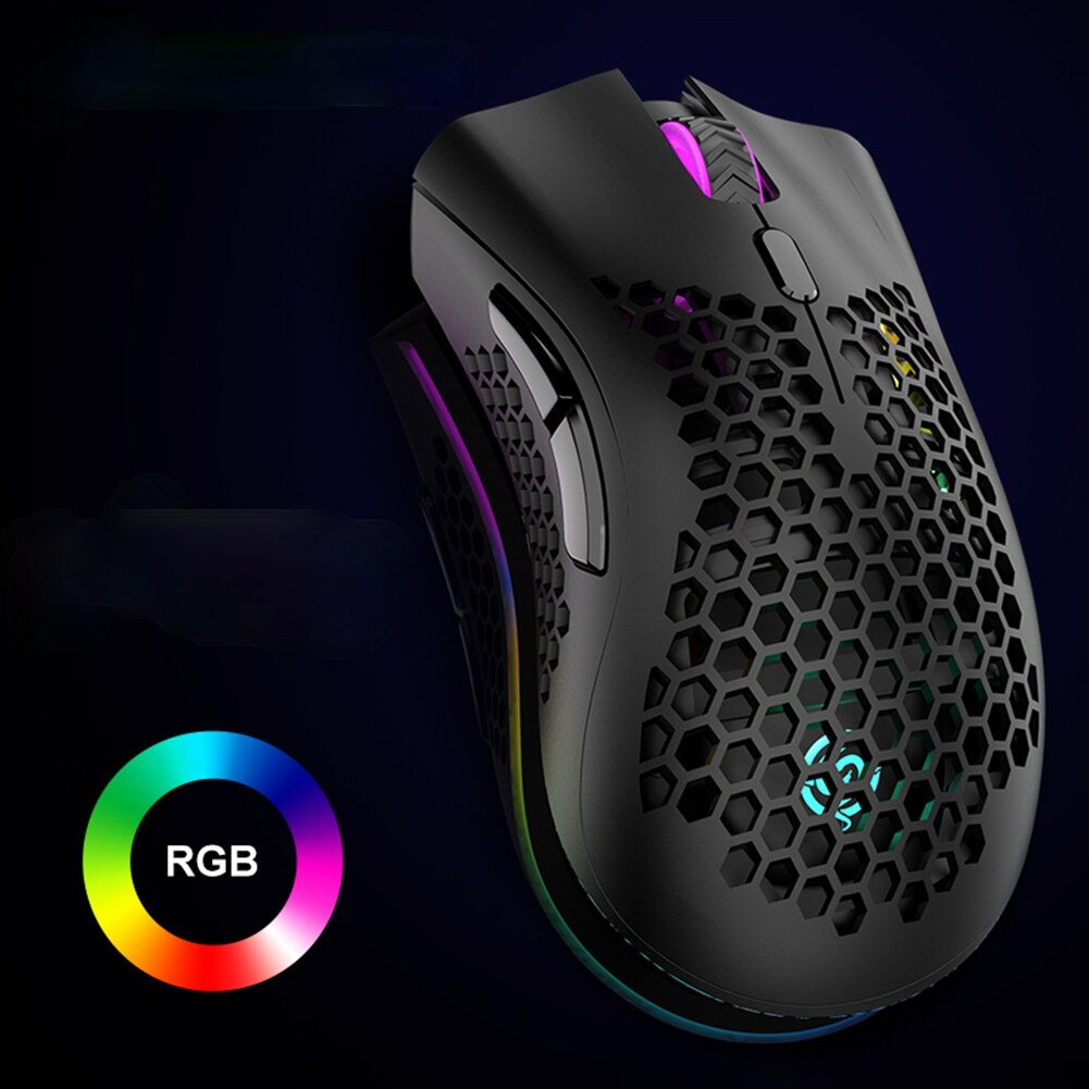 Fornite BM600 2.4GHz Wireless Mouse 2400DPI Adjustable RGB Backlit Honeycomb USB Optical Gaming Mouse Gamer Mice for Laptop PC
