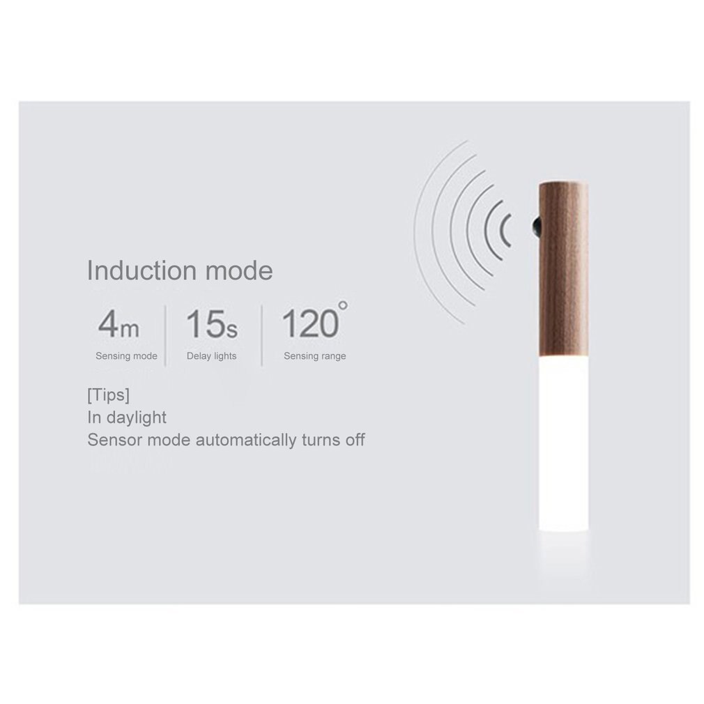 Wireless LED Door Lock Light Auto Sensor Motion Detector Lamp Kitchen Stairway Intelligent Wall Night Warm Light USB Recharge