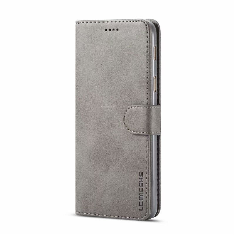 Voor Samsung A6 Plus Case Lederen Vintage Portemonnee Cover Hoesjes Samsung Galaxy A6 Case Flip Telefoon Gevallen Voor Smasung a6: For Samsung A6 Plus / Grijs