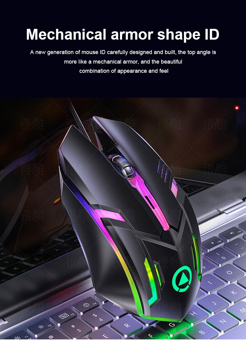 Ergonomic 1200 DPI USB Wired Mouse With Led Hybrid Light For PC Laptop Games Computer Peripherals Mouse Mice & Keyboards