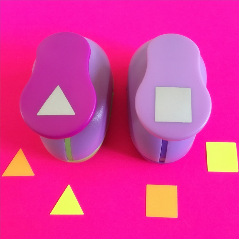 2pcs Triangle and Square Shape 1 inch craft punch set Puncher Crafts Scrapbooking Geometry Paper Cutter Hole Punches Free ship