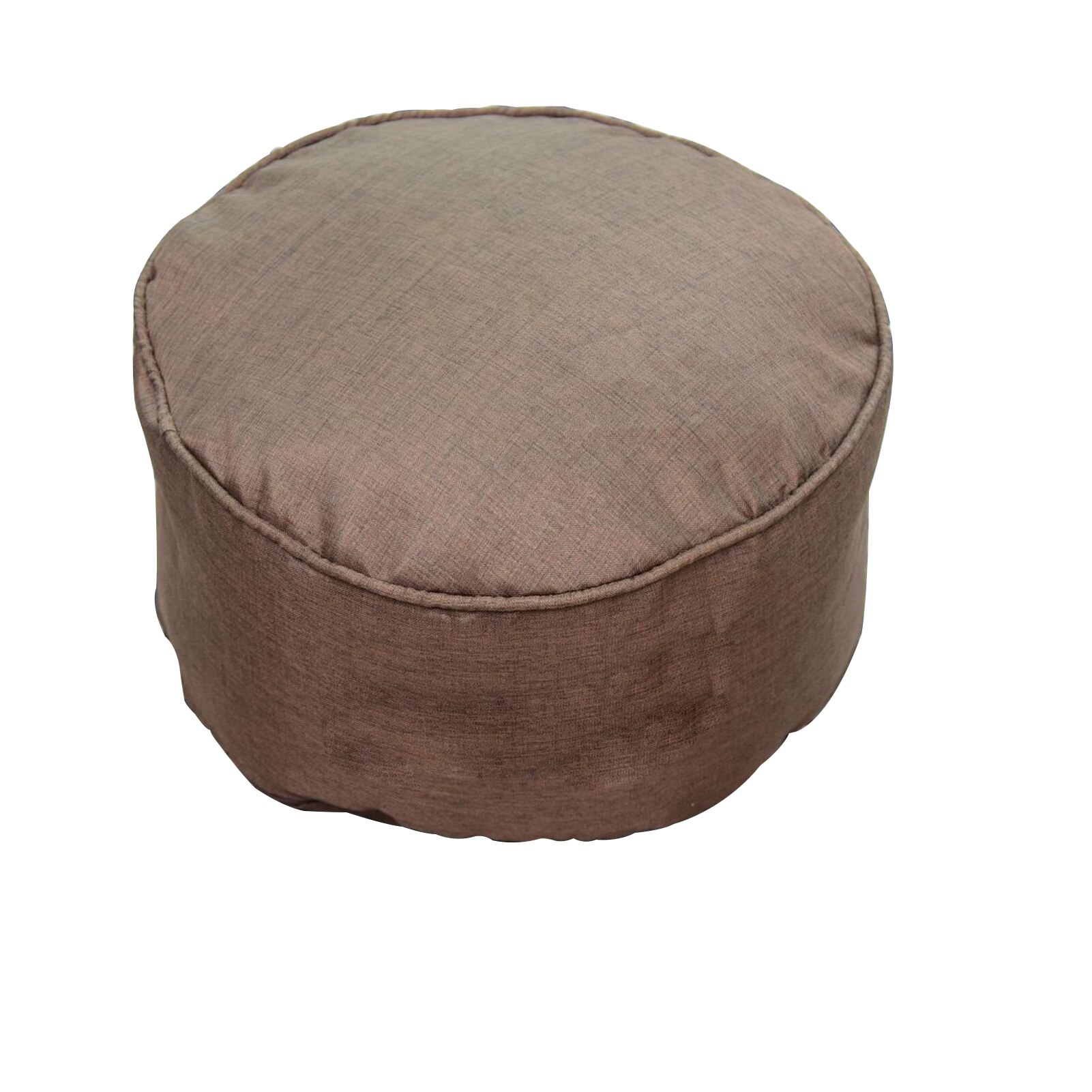 Solid Linen Pouffe Footstool Detachable Pull-Tab Shoe Changing Bean Bag Sofa Stool Round Ottoman Modern Living Room Home Decor: Dark Brown