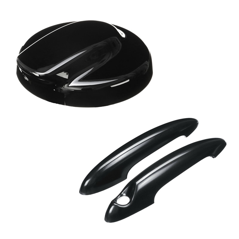 2Pcs ABS Black Door Handle Cover For MINI Cooper S R50 R53 R56 &amp; 1pcs Black Fuel Tank Cap Cover For BMW Mini Gen 2 R56 For Coope