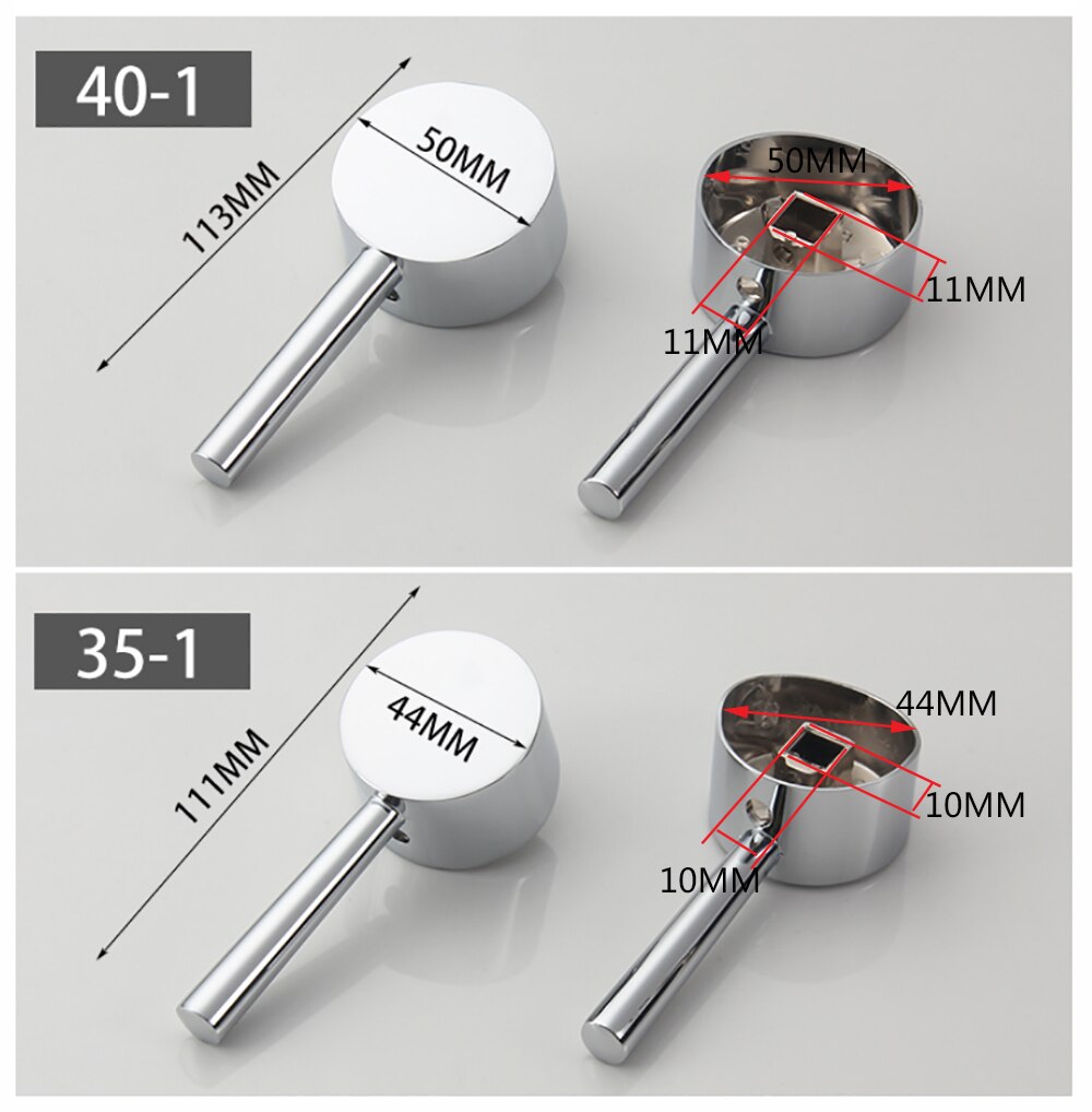 Kit poignée de robinet universel de remplacement poignée de levier en métal pour mitigeur robinet 25mm 35mm 40mm cartouche avec bouton et ensemble